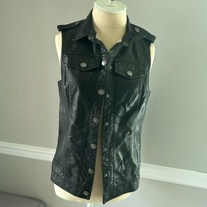 Coates Dutch faux leather biker vest